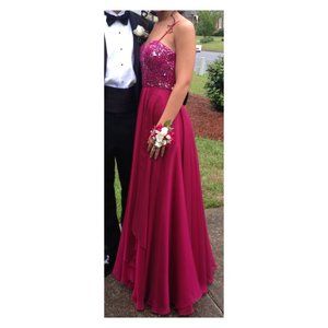 Sherri Hill dark pink Sequin Dress
